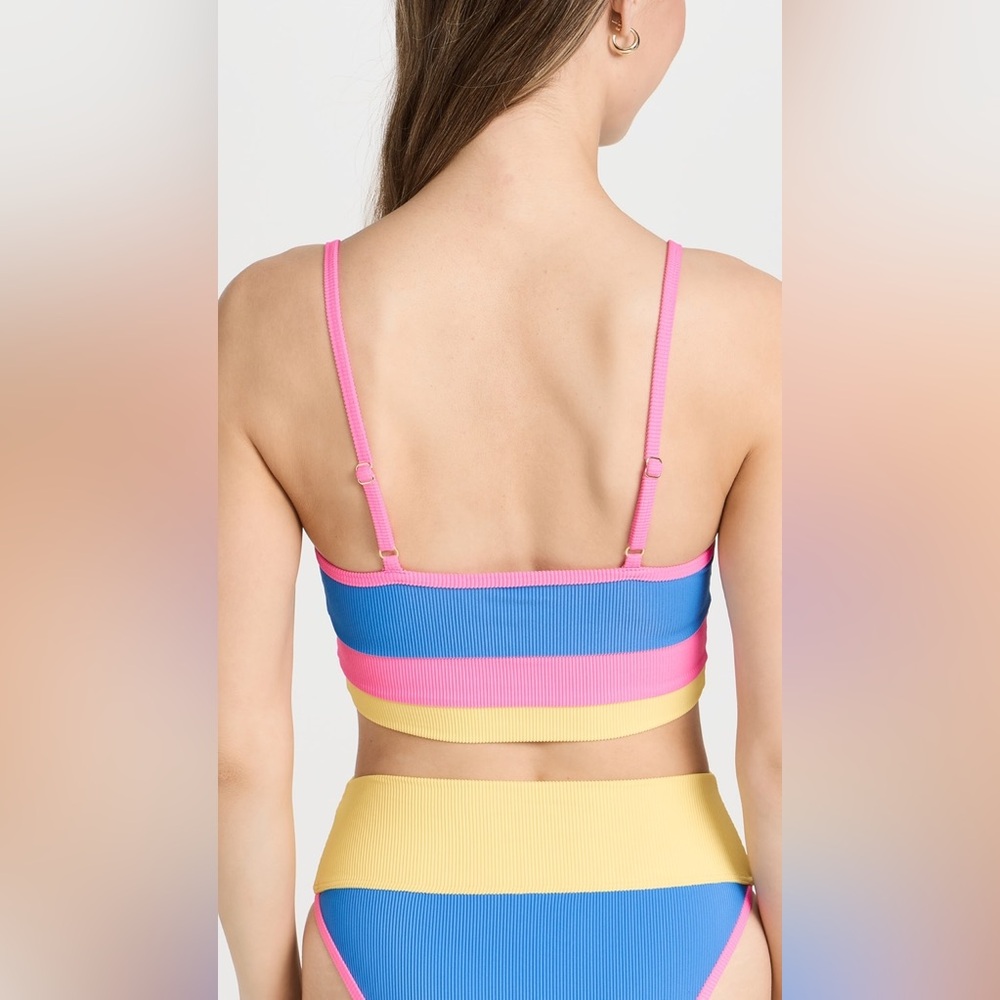 Beach Riot Blue, Pink & Yellow Ribbed Bikini Set - Picture 2 of 8